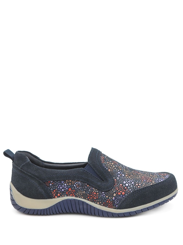 Buy Pavers Blue Wide Fit Leather Slip On Comfort Trainers from Next USA