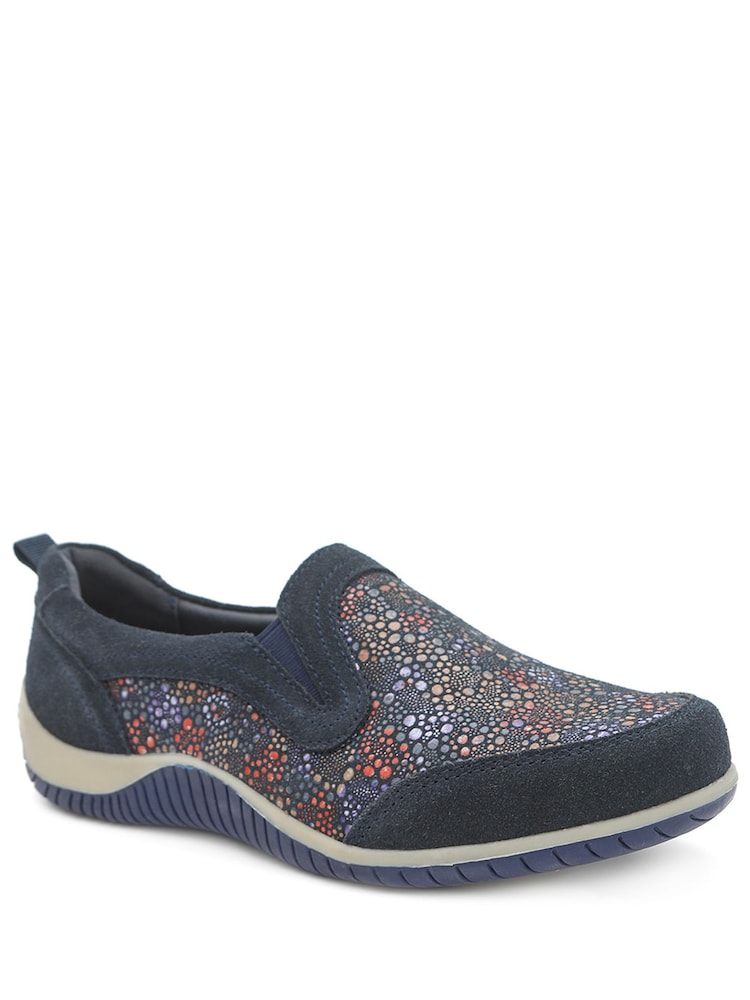 Buy Pavers Blue Wide Fit Leather Slip On Comfort Trainers from Next USA