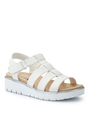 Pavers White Wide Fit Strappy Sandals - Image 1 of 5