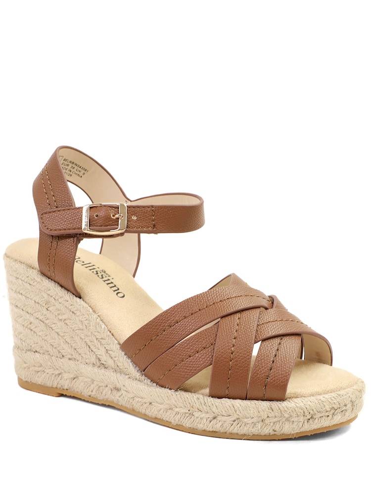 Pavers Brown Bellissimo Memory Foam Wedged Espadrilles - Image 2 of 5 Pavers Brown Bellissimo Memory Foam Wedged Espadrilles - Image 2 of 5