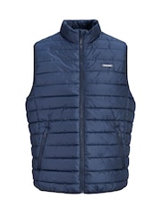 JACK & JONES Blue Lightweight Puffer Gilet - Image 1 of 1