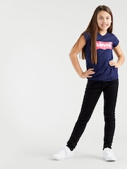 Marineblau/blau - Levi's Mädchen Batwing 100% Baumwolle T-Shirt - Bild 1 von 4