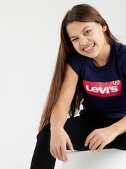Marineblau/blau - Levi's Mädchen Batwing 100% Baumwolle T-Shirt - Bild 2 von 4