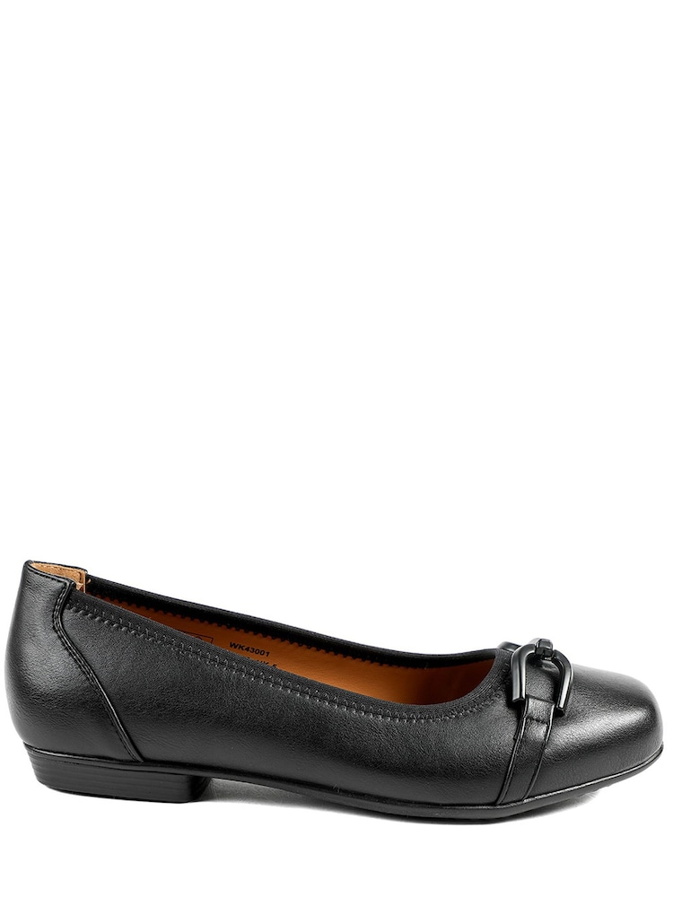 Pavers Black Wide Fit Buckle Detailed Pumps - Image 1 of 5 Pavers Black Wide Fit Buckle Detailed Pumps - Image 1 of 5