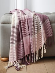 Laura Ashley Grape Purple Dylan 100% Cotton Throw - Image 1 of 2