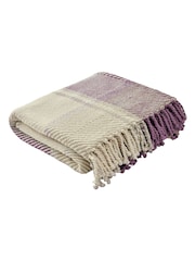 Laura Ashley Grape Purple Dylan 100% Cotton Throw - Image 2 of 2