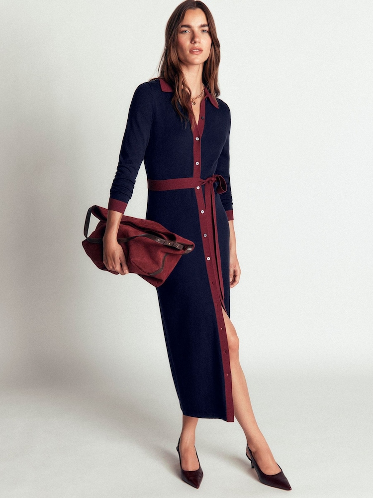 Boden Blue Jessica Knitted Shirt Dress - Image 1 of 6 Boden Blue Jessica Knitted Shirt Dress - Image 1 of 6