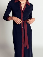 Boden Blue Jessica Knitted Shirt Dress - Image 3 of 6