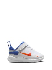 Nike White Blue Infant Revolution 7 Trainers - Image 1 of 9