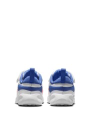 Nike White Blue Infant Revolution 7 Trainers - Image 3 of 9