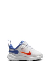 Nike White Blue Infant Revolution 7 Trainers - Image 4 of 9
