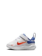 Nike White Blue Infant Revolution 7 Trainers - Image 6 of 9