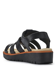 Pavers Black Wide Fit Strappy Sandals - Image 3 of 5