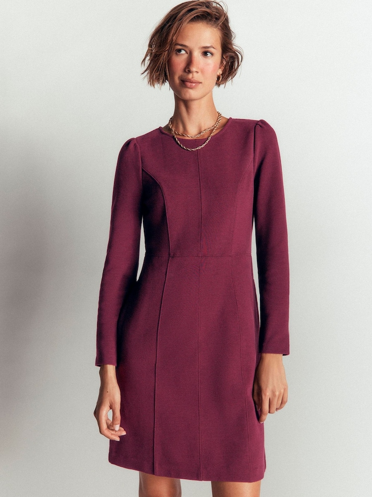 Boden Purple Marla Panel Ottoman Dress - Image 1 of 6 Boden Purple Marla Panel Ottoman Dress - Image 1 of 6