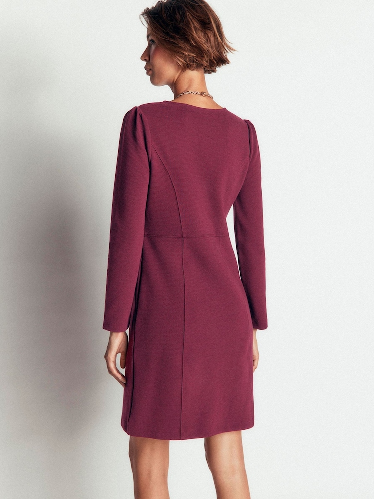 Boden Purple Marla Panel Ottoman Dress - Image 2 of 6 Boden Purple Marla Panel Ottoman Dress - Image 2 of 6