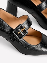Boden Black Buckle Strap Block Heels - Image 3 of 5