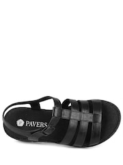 Pavers Black Wide Fit Comfort Wedge Sandals - Image 2 of 5
