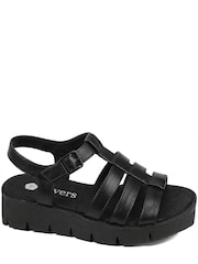 Pavers Black Wide Fit Comfort Wedge Sandals - Image 3 of 5