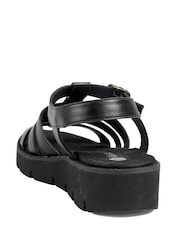 Pavers Black Wide Fit Comfort Wedge Sandals - Image 4 of 5