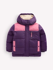 Boden Purple Borg Lined Puffer Coat - Image 1 of 4