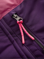 Boden Purple Borg Lined Puffer Coat - Image 3 of 4