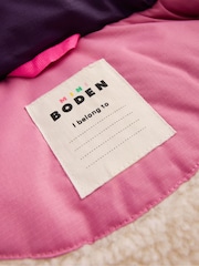 Boden Purple Borg Lined Puffer Coat - Image 4 of 4