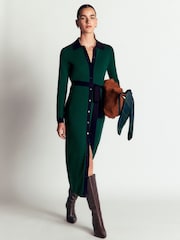 Boden Green Jessica Knitted Shirt Dress - Image 1 of 6