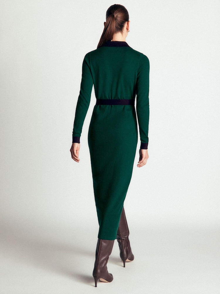 Boden Green Jessica Knitted Shirt Dress - Image 2 of 6 Boden Green Jessica Knitted Shirt Dress - Image 2 of 6