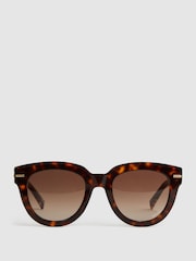 Reiss Brown Missoni Eyewear Round Tortoiseshell Sunglasses - Image 1 of 5