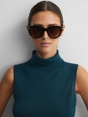 Reiss Brown Missoni Eyewear Round Tortoiseshell Sunglasses - Image 2 of 5