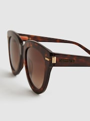 Reiss Brown Missoni Eyewear Round Tortoiseshell Sunglasses - Image 3 of 5