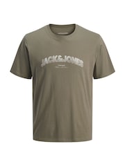 JACK & JONES Black/Green/Natural Logo T-Shirts 3-Pack - Image 3 of 4