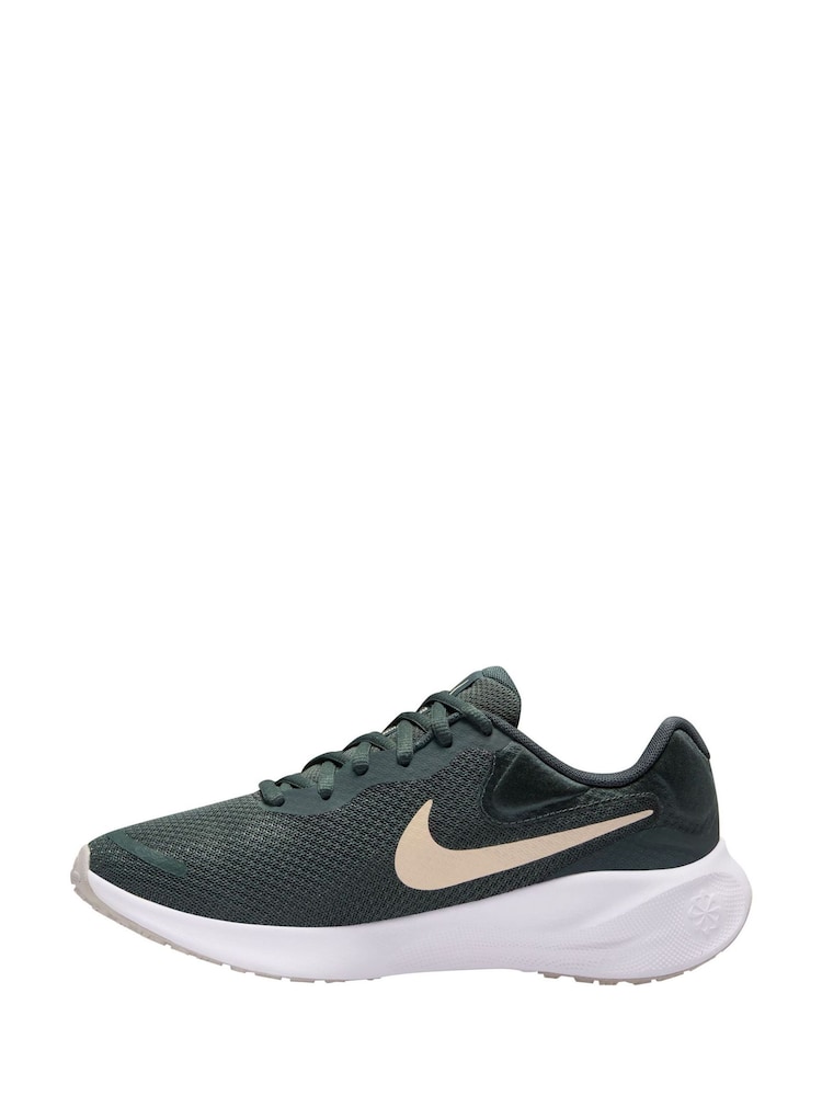 Nike Dark Green Revolution 7 Road Running Trainers - Image 4 of 12