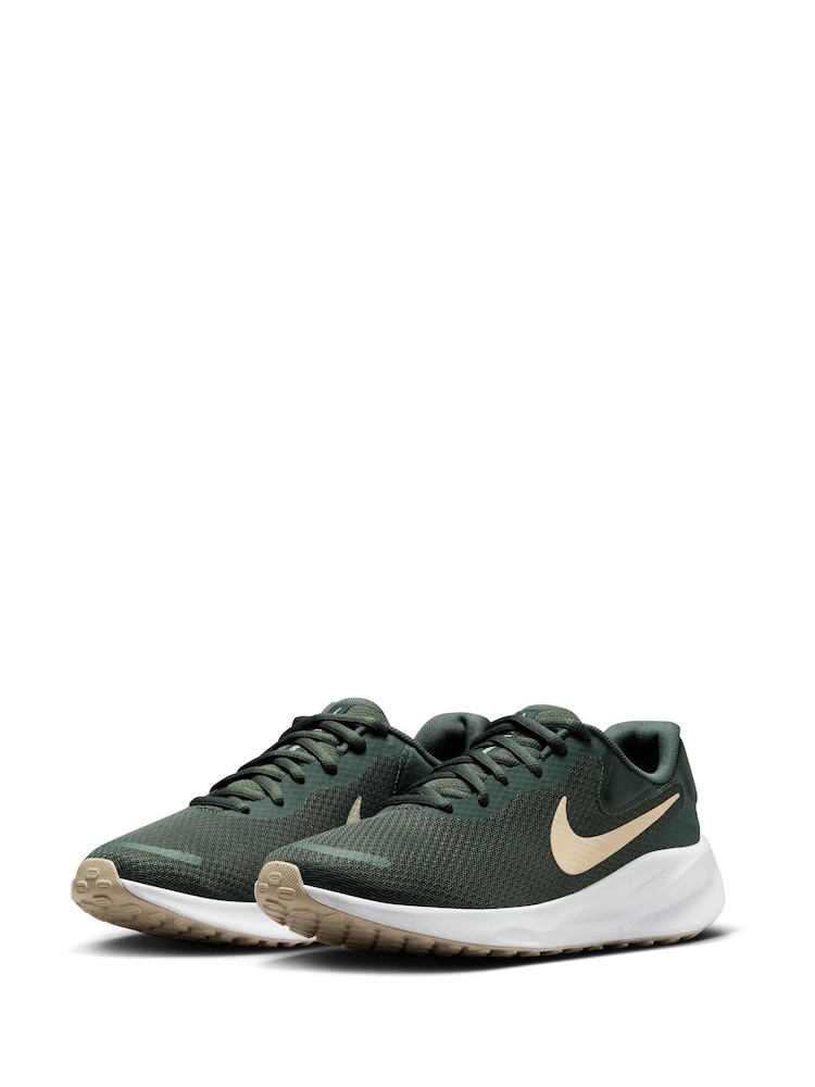 Nike Dark Green Revolution 7 Road Running Trainers - Image 5 of 12