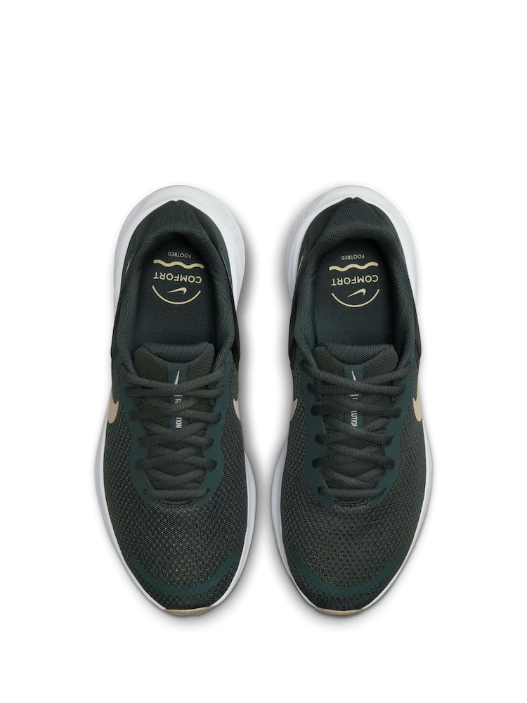 Nike Dark Green Revolution 7 Road Running Trainers - Image 7 of 12