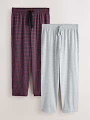 Red Check/Grey Check Jersey Pyjama Bottoms 2 Pack - Image 1 of 10