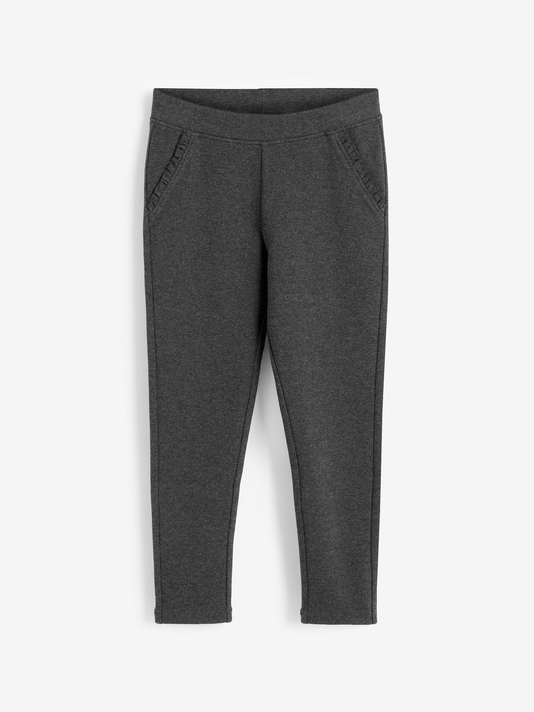 Buy Charcoal Grey Pull-On Cotton Rich Stretch School Trousers (3
