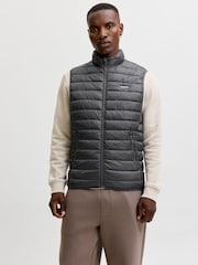 JACK & JONES Grey Lightweight Puffer Gilet - Image 1 of 10