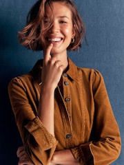 Boden Brown Rhoda Cord Short Dress - Image 3 of 6
