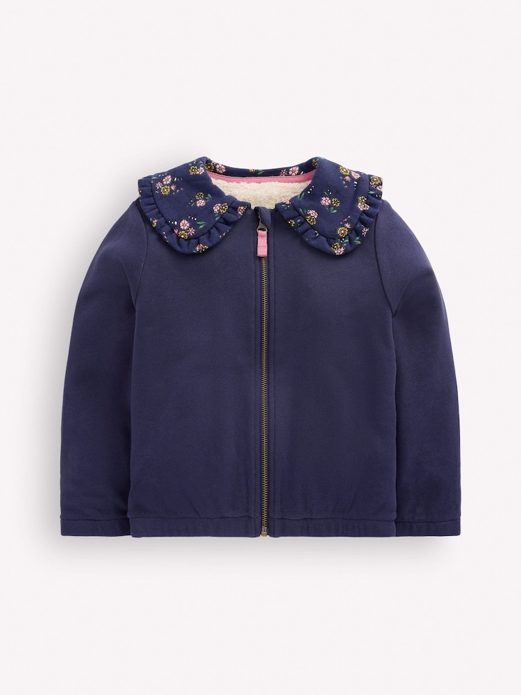 Boden Blue Fleece Lined Zip-Through Sweat Top - Image 1 of 3
