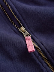 Boden Blue Fleece Lined Zip-Through Sweat Top - Image 3 of 3