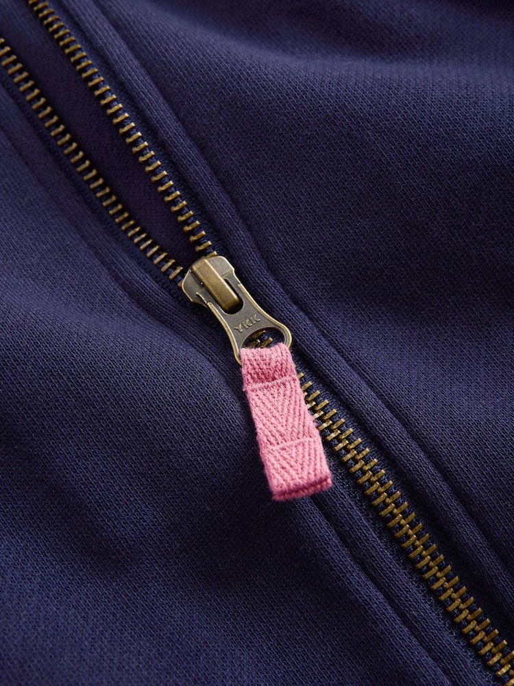 Boden Blue Fleece Lined Zip-Through Sweat Top - Image 3 of 3