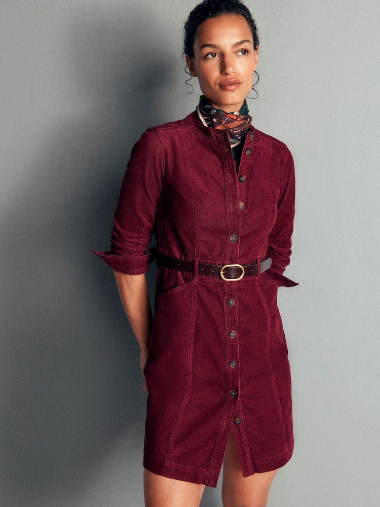 Boden Red Zara Cord Short Dress - Image 1 of 5 Boden Red Zara Cord Short Dress - Image 1 of 5