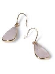 Aela Gold Tone Rose Quartz Earrings - Image 2 of 2