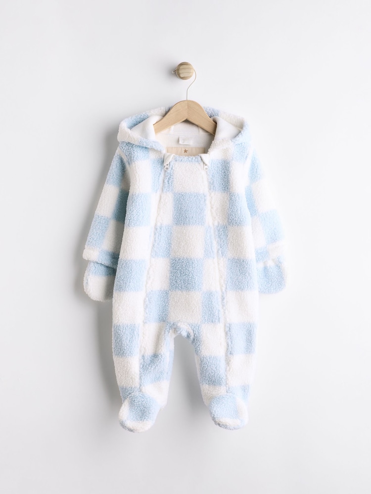 Blue/White Checkerboard Baby Pramsuit (0mths-2yrs) - Image 1 of 11