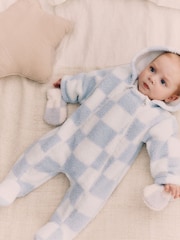 Blue/White Checkerboard Baby Pramsuit (0mths-2yrs) - Image 2 of 11