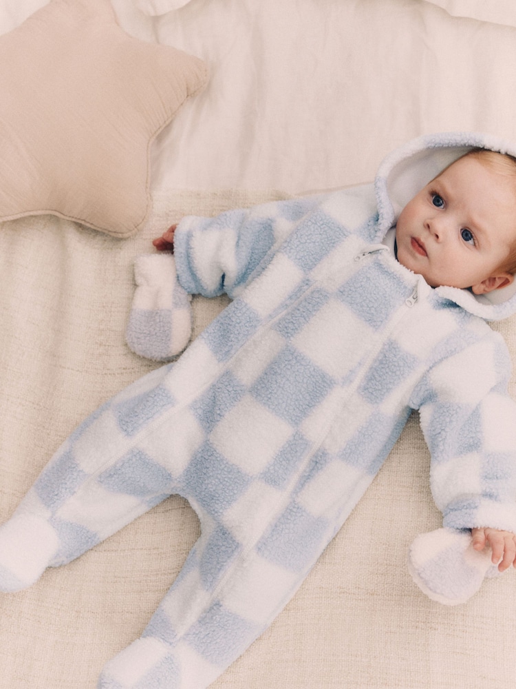 Blue/White Checkerboard Baby Pramsuit (0mths-2yrs) - Image 2 of 11