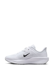 Nike White/Black Quest 6 Road Running Trainers - Image 2 of 11