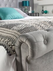 Aspire Furniture Grey Chesterfield Storage Side Lift Ottoman Storage Bed - Image 6 of 6