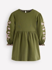 Boden Green Embroidered Sleeve Dress - Image 1 of 3